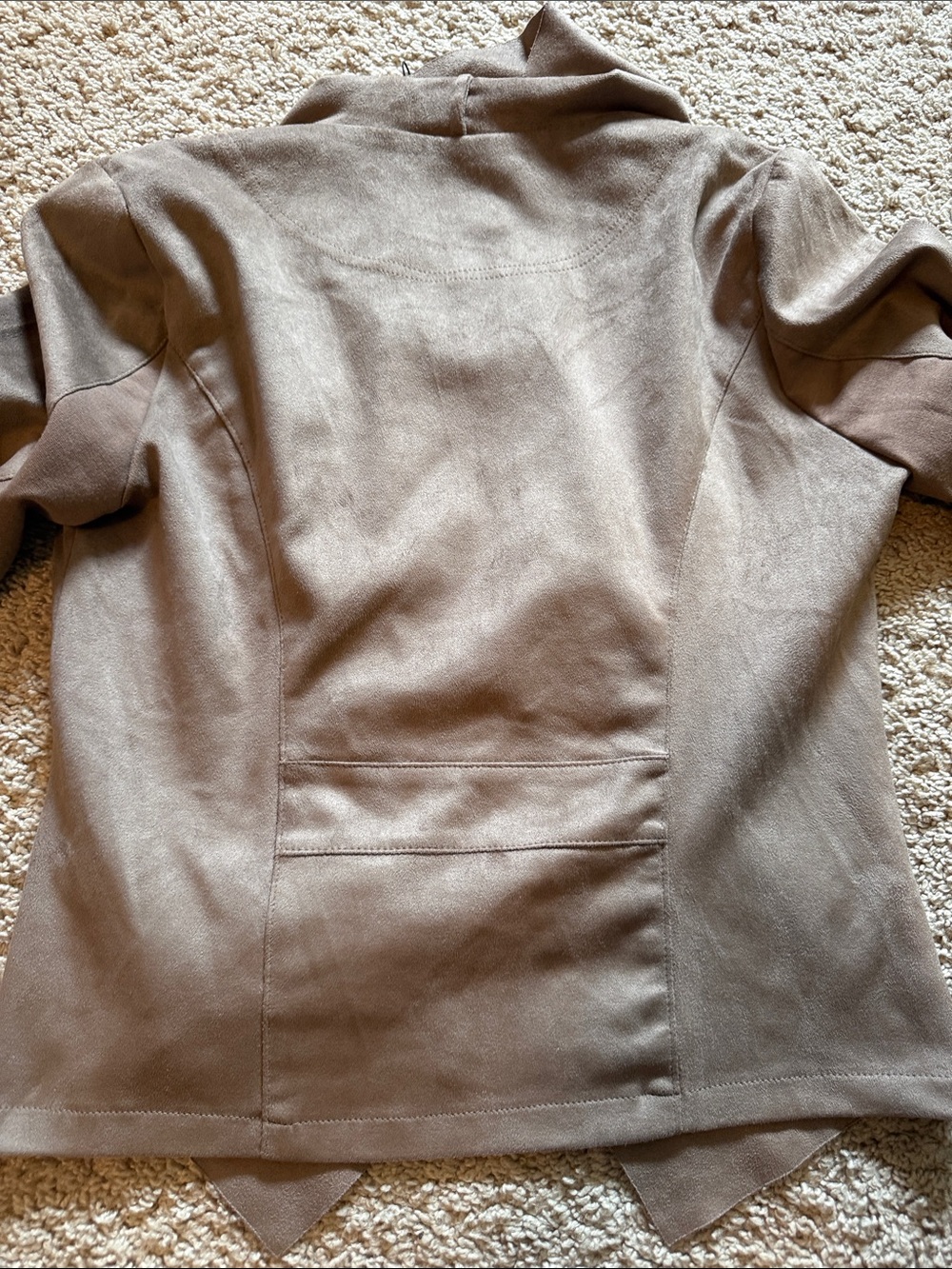 VIGOSS Taupe Cropped Asymmetrical Zip Jacket - Picture 4 of 4